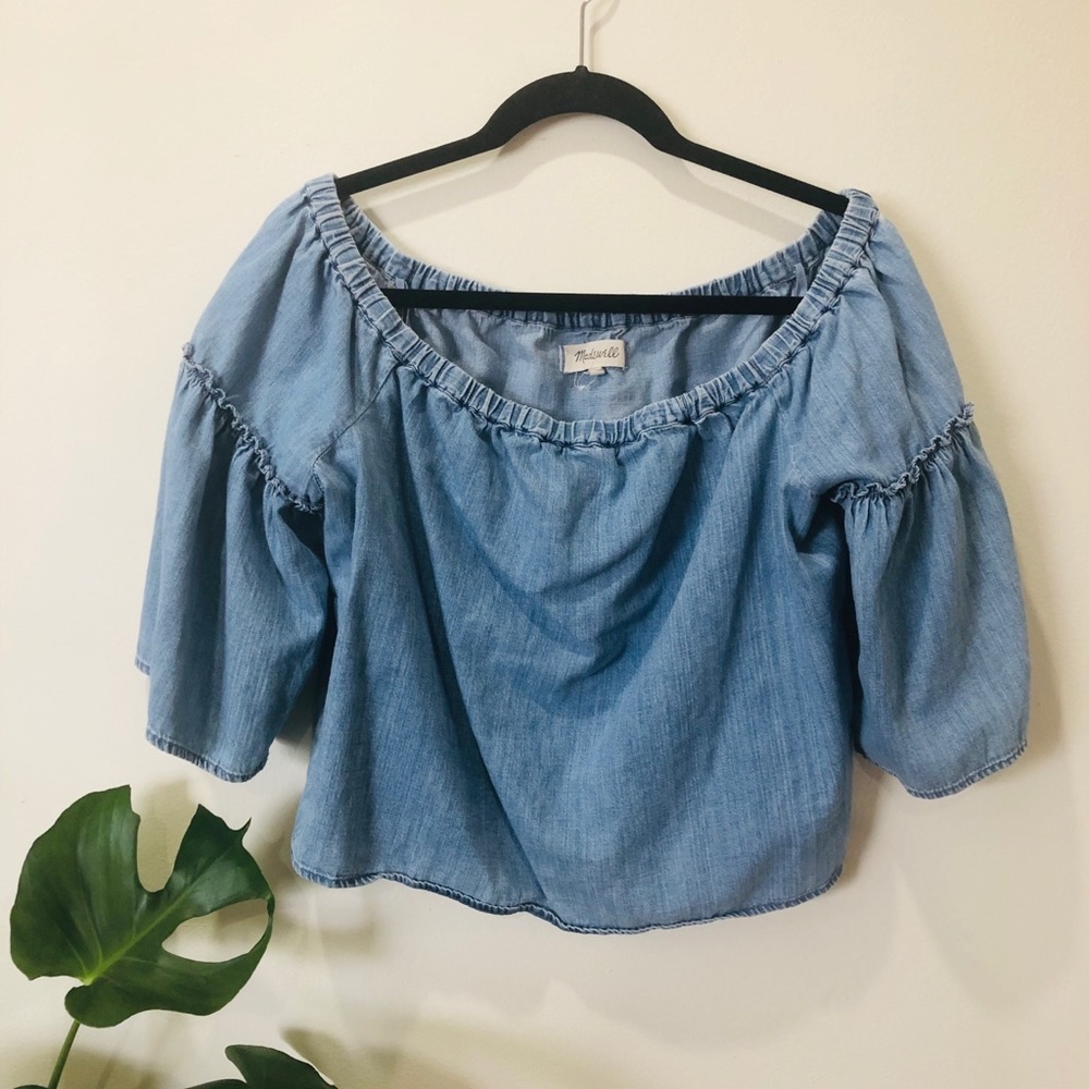 Madewell Off the Shoulder Denim Top